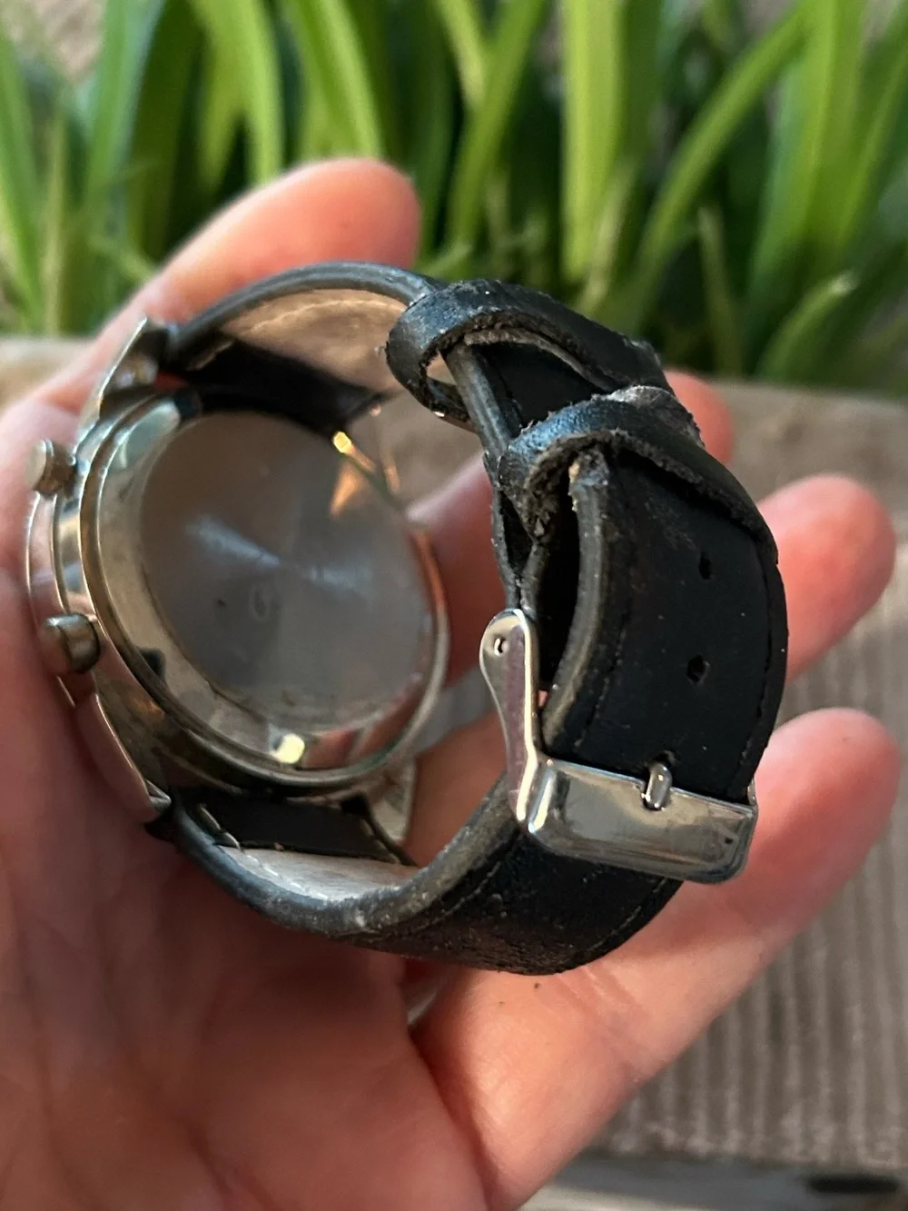 Massimo analog watch silver bezel black face black strap (with flaws)